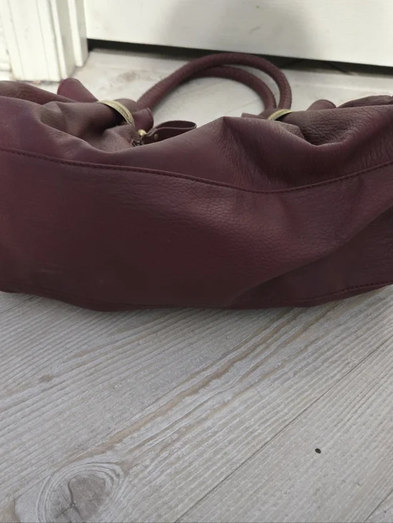 Versona Burgundy Faux Leather Satchel Bag - Picture 6 of 6
